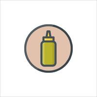 A bottle of mustard on a white background vector