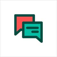 A conversation icon with two speech bubbles vector