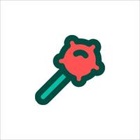 A red and green key with a red and green handle vector