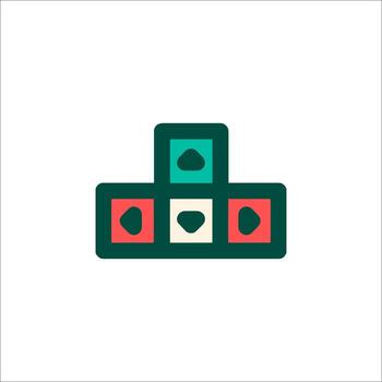 A stack of blocks with red and green colors vector
