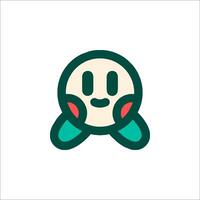 A cartoon character with a smile on its face vector