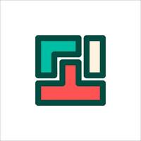A square with a red and green square in the middle vector