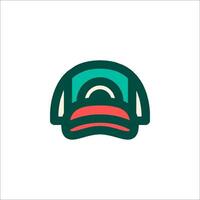 A hat with a red and green color scheme vector