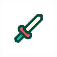 A green and red knife icon on a white background vector