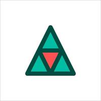 A triangle with red and green triangles on it vector