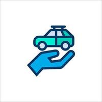 Car insurance icon, line icon, illustration vector