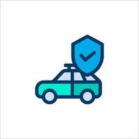 Car with shield icon vector