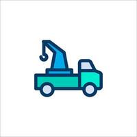 A truck with a crane on it vector