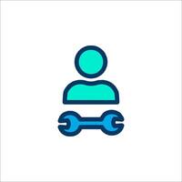 A person with a wrench icon vector
