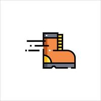 A shoe icon with a running man in it vector