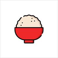 Rice bowl icon on white background vector