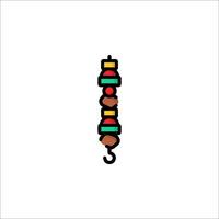A colorful kabob skewer on a white background vector