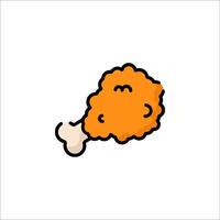 A cartoon chicken with a big head and a small body vector
