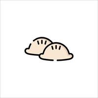 Two patties of meat are shown on a white background vector