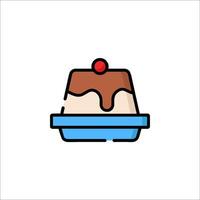 A dessert with chocolate and cream on top vector