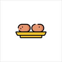 Two eggs in a bowl icon vector