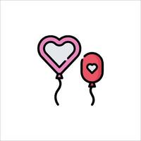 Two balloons with hearts on them vector
