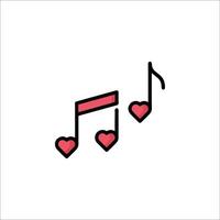 A music note with hearts on it vector