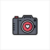 A camera with a heart icon on it vector