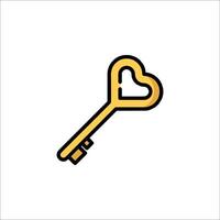 A key with a heart shape in the middle vector