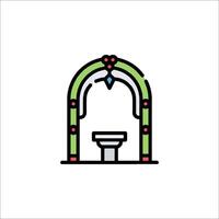 A wedding arch with a chair inside vector