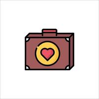 A suitcase with a heart on it vector