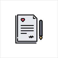 A letter and a pen icon on a white background vector