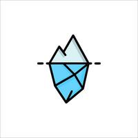 A blue and white logo with a piece of ice vector