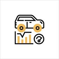 Car icon with a car and a graph vector