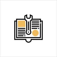 A book with a wrench on it vector