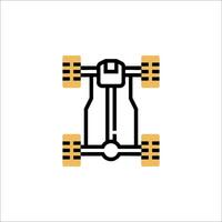 A car icon with wheels and tires vector