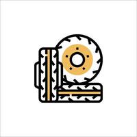 A tire and wheel icon on a white background vector