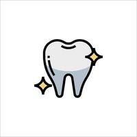 A tooth with stars on it vector