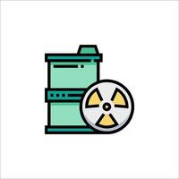 A radioactive waste container with a radioactive symbol vector