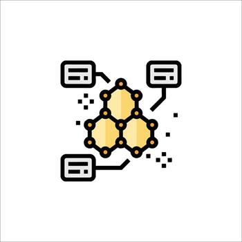 A line icon of a cube with a number of dots vector