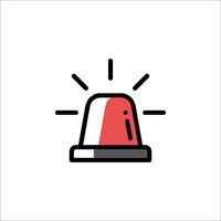 A red and black alarm icon on a white background vector