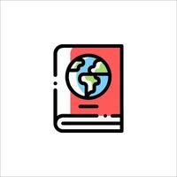 A book with a globe on it vector