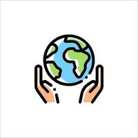 Save the earth icon illustration vector