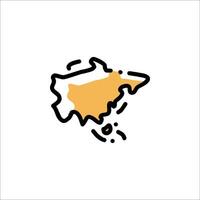 A map of spain with a yellow outline vector