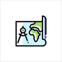 A map with a compass and a globe icon vector