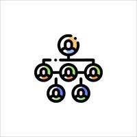 A group of people are connected to a tree vector