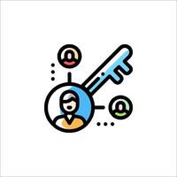 Key icon with people in the background vector