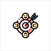 A colorful icon of a target with people in it vector
