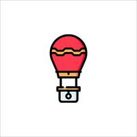 A red light bulb icon on a white background vector