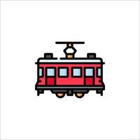 A red train icon on a white background vector