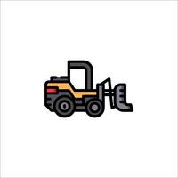 A small bulldozer icon on a white background vector