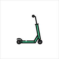 A green scooter on a white background vector