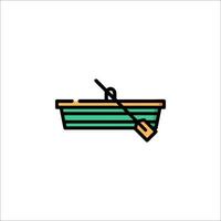 A boat with a paddle and oar on it vector