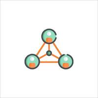 A triangle with three spheres on it vector