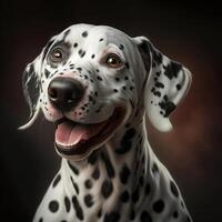 Cute portrait the Dalmata, dog isolated on white background. photo